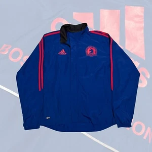 Boston Marathon Adidas Cortavientos XL 2005 Y2K Azul Rojo Correr Climatizador - Imagen 1 de 9