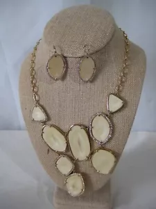 Juego de Collares y Pendientes Stella & Dot Fiona Bib - Necesita Reparaciones Menores - Imagen 1 de 8