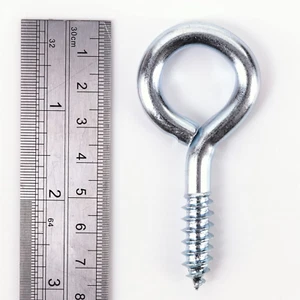 10X Screw in Eyes Large 75Mm Heavy Duty BZP Metal - Picture 1 of 12