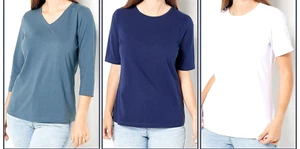 Denim & Co. Essentials Perfect Jersey 3er Set Stricktops, Lamelle/Marine/Weiß, SMALL - Bild 1 von 1
