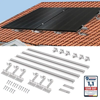 ALLDREI Halterung für Solarmodule auf Ziegeldach-Set für 28-46 mm Module