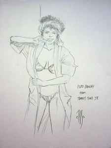 JAMES BOND JR Signed DAN SCHAEFER Hand Drawn CLEO DAWAY Art 8.5"x 11" - Picture 1 of 3