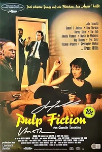 John Travolta Uma Thurman Signed 12x18 Pulp Fiction Photo Poster Beckett Witness - Picture 1 of 4