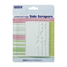 PME 4 Set Patterned Edge Plastic Side Scrapers Cake Decorating Icing Sugarcraft