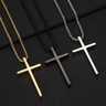 NYBling Stainless Steel Figaro Chain Necklace With Cross Pendant – Gold Plated – 18-30in - View #2