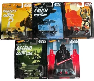 2020 Hot Wheels Premium Star Wars Complete Set Of 5 Character Cars MOC !!! - Picture 1 of 1