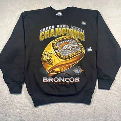 Vintage Pro Player Broncos Super Bowl XXXII Champions Sweatshirt Deadstock M USA - Image 1 of 4