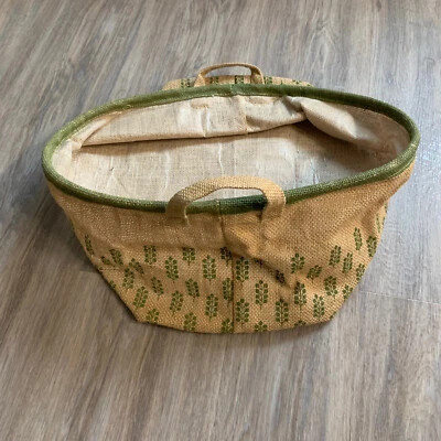 TAG Burlap Lined Planter Plant Basket Flower Pot with Handles - Image 1 of 4