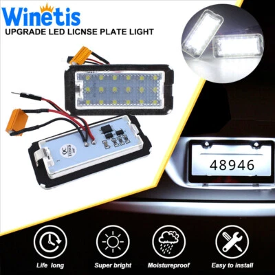 2x Car 6000K White LED License Plate Light Number Tail Lamp For Fiat 500 500C - image 1 of 4