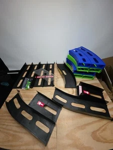 TAMIYA MINI 4WD Ovale Casa Ovale Circuito Casa Cambio 2 Corsie Verde/Blu BELLO - Foto 1 di 24