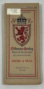 Vintage Ordnance Survey map, Scotland sheet 53, Sound of Mull, long cover, 1928 - Imagen 1 de 3