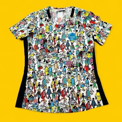 Where’s Waldo? Dreamworks Scrubs XS Tooniforms V-Neck Top NEW - Image 1 of 4