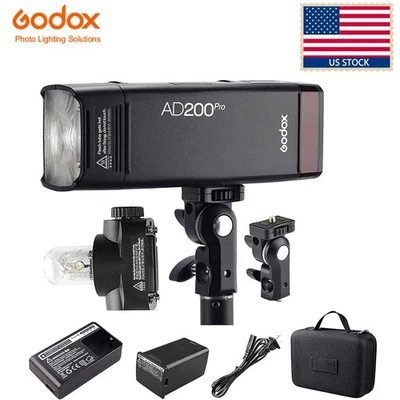 US GODOX AD200Pro 200Ws 2.4G 1/8000 HSS Strobe Lighting Monolight Pocket Flash - Image 1 of 4