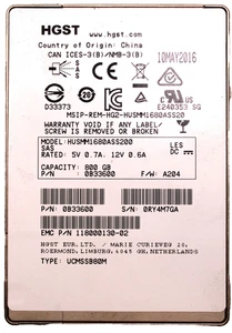 HGST HUSMM1680ASS200 800GB SAS 3 2.5 in Solid State Drive *TESTED AND WIPED* - Picture 1 of 1