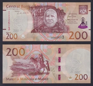 Lesotho 200 Maloti Banknote 2023 P.-W31 Commemorative FDS/UNC - Picture 1 of 2