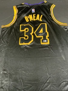 SHAQUILLE O'NEAL SIGNED LOS ANGELES LAKERS BLACK JERSEY BECKETT 1W489187 - Picture 1 of 4