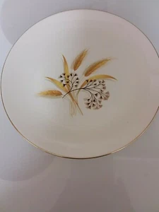 Set Of 4 Vintage Homer Laughlin Rhythm Wheat 9" Luncheon Plates 22K Gold Rim - Picture 1 of 5