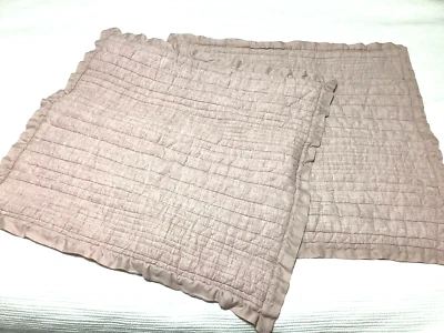 West Elm 2 Euro~ 26x26~ Pink Linen - Image 1 of 4