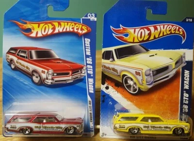 Hot Wheels Custom '66 GTO Wagon HW FIRE DEPT con perro en la parte posterior 1:64 Lote de 2 nuevos Foto 1 de 4