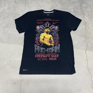 Manny Pacquiao PAC MAN Impact Day Nike Black Dri-Fit Boxing T-Shirt Men's M - Picture 1 of 13