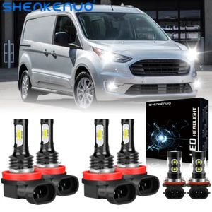 For Ford Transit Connect 2015-2019 LED Headlight High Low Beam + Fog Light Bulbs - Foto 1 di 16