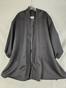 Vintage Victor Costa Boutique schwarz Satin formeller Opernmantel/Cape Appx große Taschen - Bild 1 von 7