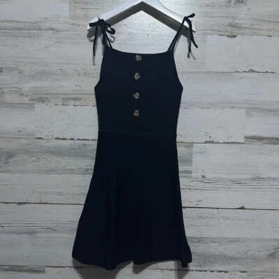 Girls Size 10 Nev and Lizzie black shoulder tie dress - good used condition - Image 1 of 4