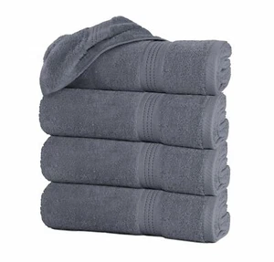 Paquete de toallas de baño grandes de 4 100 % algodón 27""x55"" altamente absorbentes suaves multicolor - Imagen 1 de 27
