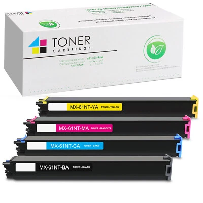 Toner Cartridge for Sharp MX-61NT-BA MX-61NT-CA MX-61NT-MA MX-61NT-YA with Chip - Image 1 of 4