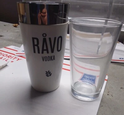 2 Piece BAR WEIGHTED COCKTAIL SHAKER Stainless Steel Ravo Vodka New - Image 1 of 4