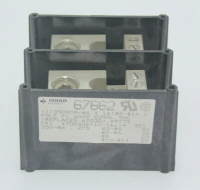 Gould Shawmut 67662 Power Distribution Block 2-Pole 600V New - Image 1 of 4
