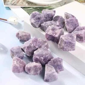 Unique Raw Rough Purple Lepidolite Stone Natural Healing Quartz Crystal Decor - Picture 1 of 4