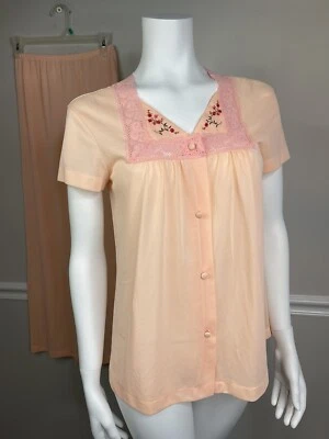 Pantalones de pijama vintage años 70 Gossard Artemisa pequeño conjunto de salón boho chic pijamas rayón Foto 1 de 4