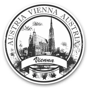 2 x Vinyl Stickers 20cm (bw) - Vienna Austria Travel Stamp Austrian  #40441 - Afbeelding 1 van 8