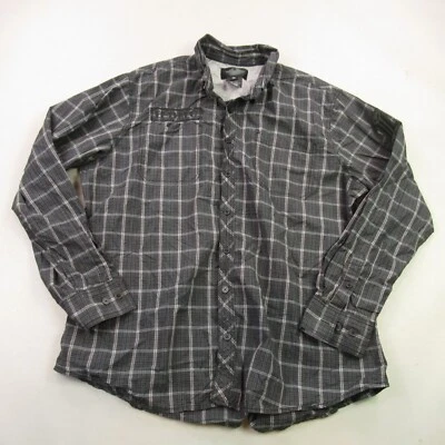 Harley Davidson Shirt Mens 3XL Long Sleeve Button Front Plaid Pockets - Image 1 of 4