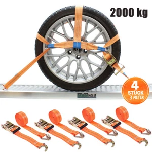 4x Spanngurte Autotransport 40 mm Zurrgurt Reifengurte Transportsicherung Auto - Bild 1 von 21