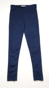 Free People Women Size 26 Blue Jeggings Jeans Dark Wash Mid Rise Raw Hem Pockets - Picture 1 of 7