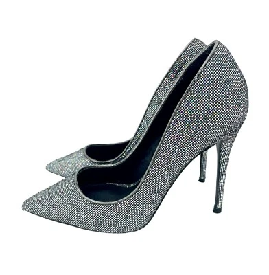 Steve Madden Pumps Daisie Black Glitter Pointed Toe Stiletto Heels SZ 7 SH03 - Image 1 of 4