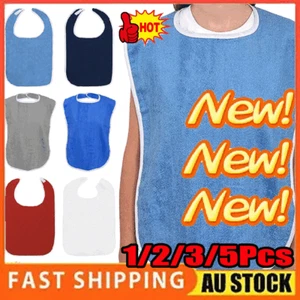 1-5PCS Adult Bibs Adult The Eldly Bib Adult Washable Dining Bibs For Elderly VP - Picture 1 of 39