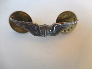 U.S. Army Badge Qual. Aviator Army Sterling , Wings 1 3/8"#CA - Picture 1 of 5
