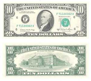 1981 A $10 Atlanta District Federal Reserve Note FR 2026-F Uncirculated #362 - Picture 1 of 1