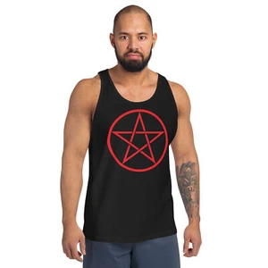 Red Goth Wiccan Woven Pentagram Herren Tank Top - Bild 1 von 15