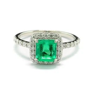 TOP Anillo Esmeralda Brillante COLOMBIA 950 Platino Valor 7.290 Euros Nuevo - Imagen 1 de 4