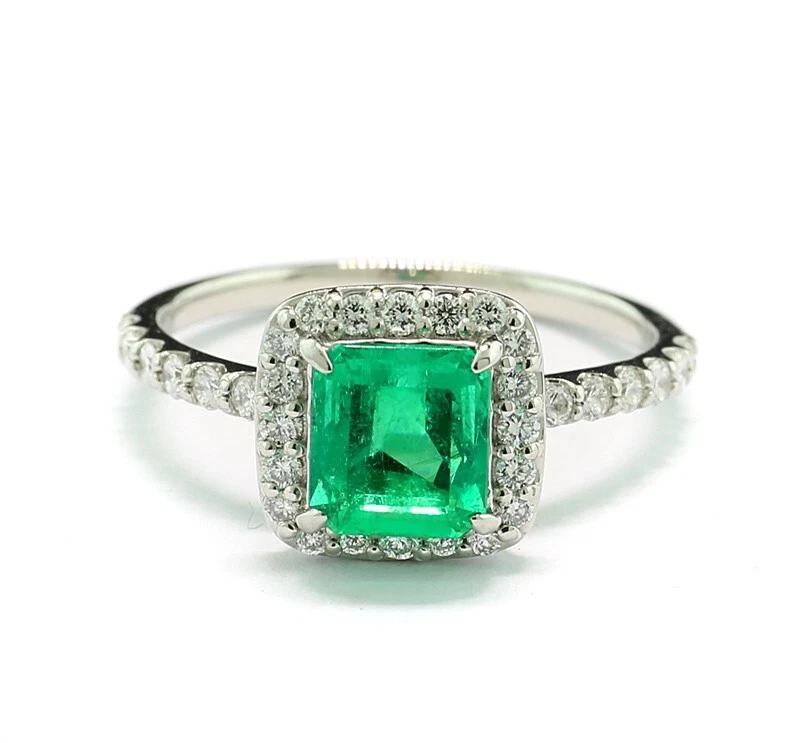 TOP Smaragd-Brillant-Ring  KOLUMBIEN 950 Platin Wert 7.290 Euro Neu - Bild 1 von 4