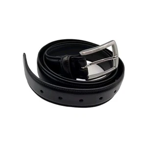 Fabio Valenti Mens Genuine Leather 42" Black Dress Belt With Pin Buckle - Picture 1 of 5