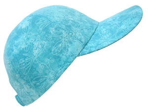 "Time To Fly" - OSFMost - Turquoise Watercolor Dragonfly Print Baseball Cap Hat - Picture 1 of 7