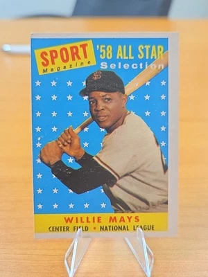 Tarjeta de béisbol Topps 1958 vintage #486 Willie Mays San Francisco Giants All Star Foto 1 de 2