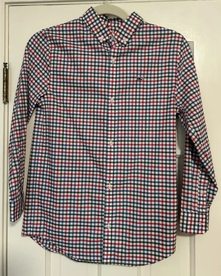 VINEYARD VINES Plaid Whale Shirt Button Down Red Green Blue SMALL 8 10 - Image 1 of 3