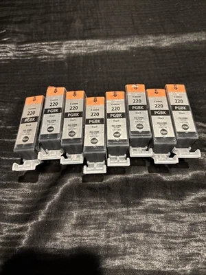 Lote De 8 Cartuchos De Tinta Genuinos Canon 220 Pigmento Negro Rendimiento Estándar NUEVO Foto 1 de 4
