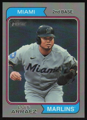 2023 Topps Heritage Luis Arraez #615 Chrome Silver Refractor #'d /274 Marlins - Image 1 of 2